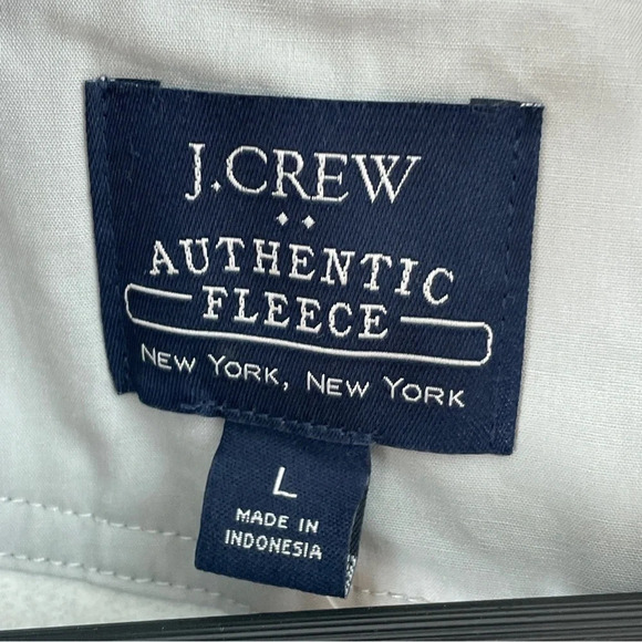 NWT J. Crew Mens Size L Authentic Fleece pullover sweatshirt gray 2327 - Picture 3 of 7